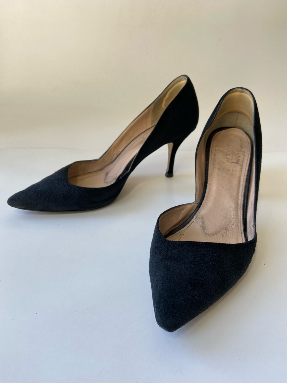 Women's J Crew Black Suede Pointed Toe High Heel Pumps